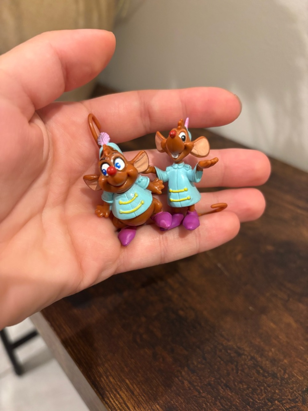 Disney Brown Mouse Pair with Light Blue Coats & Purple Shoes